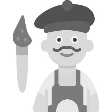 Çiftçi düz vektör simgesi