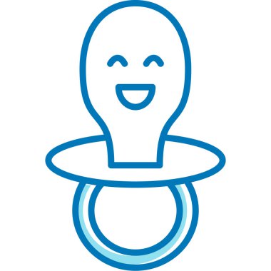 bebek emziği simgesi. tasarım için mavi arkaplan ile özet çizimi.