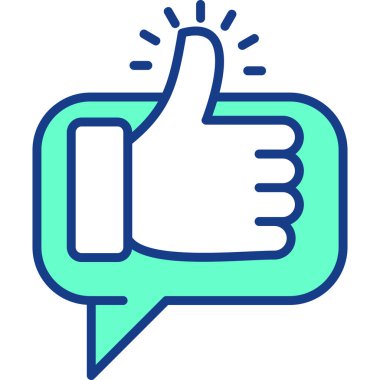 başparmak yukarı simgesi, dış hat vektör illüstrasyonu