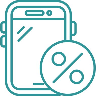 % 1 indirimli indirim simgesi - taslak biçimi