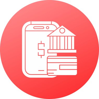 Benzersiz bankacılık ve mobil vektör simgesi
