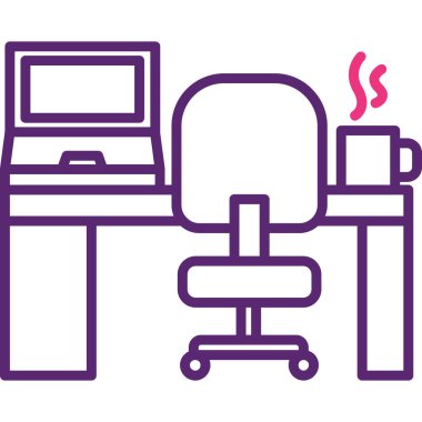 Ofis masası ikonu. vektör illüstrasyonu