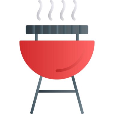 Barbekü Izgara simgesi, düz stil