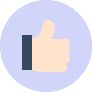 Başparmak yukarı Web simgesi, basit vektör çizim