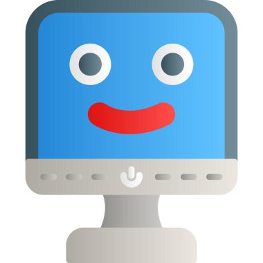 Robot simgesi. Beyaz arkaplanda web tasarımı için robot vektör simgesi çizimi