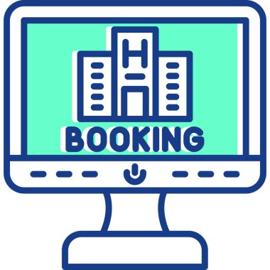 Modern simge, vektör illüstrasyonu rezervasyon ediliyor