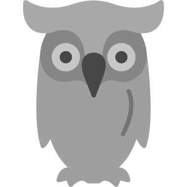 Baykuş düz simgesi, vektör illüstrasyonu