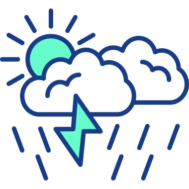 Bulut yıldırımı simgesi - ana hatlar biçiminde