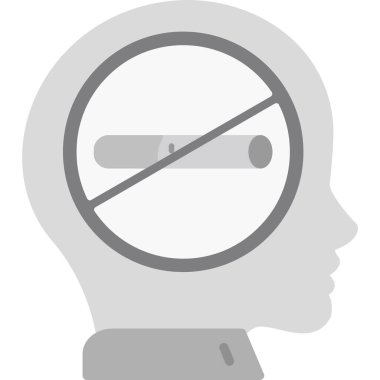 Vektör çizimi. Sigara içilmeyen insan kafası.