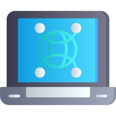 Bilgisayar. Web simgesi basit illüstrasyon