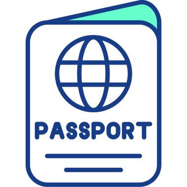 Pasaport web simgesi, basit illüstrasyon