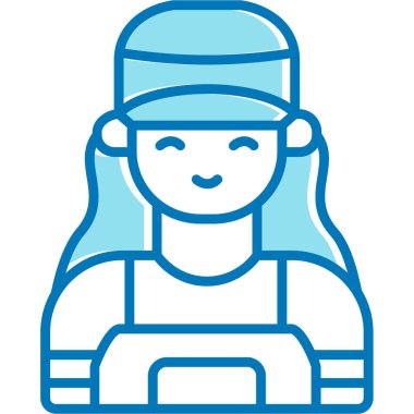 Beyzbol kaskı ikonu olan kadın avatarı