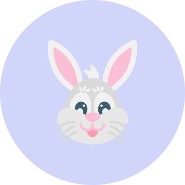 Düz stil izole edilmiş paskalya tavşanı simgesi