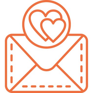 aşk harfi simgesi, modern basit illüstrasyon