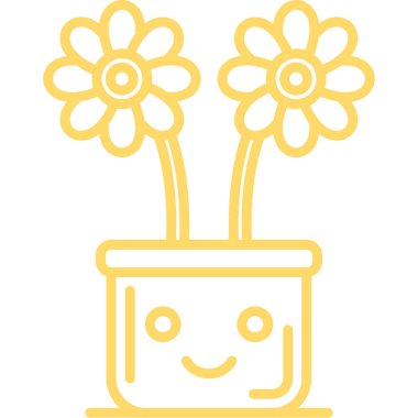 Çiçekli sevimli saksı