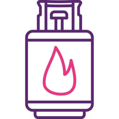 Alev ikonu. Web için yanan vektör simgesinin özet çizimi