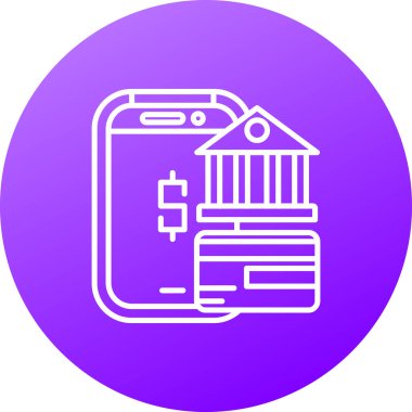 Banka binası simgesi, vektör illüstrasyonu