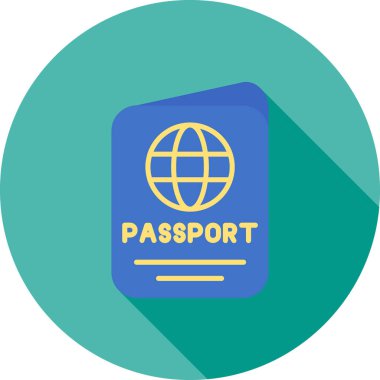 Pasaport. Web simgesi basit illüstrasyon