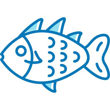 mavi balık simgesi vektör illüstrasyonu