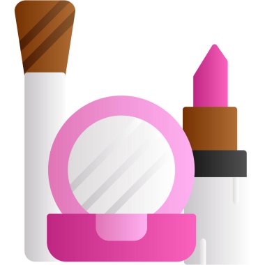 Pudra ve ruj vektör illüstrasyonlu ruj