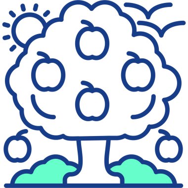 meyve ağacı simgesi - taslak biçimi