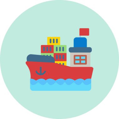 Gemi. Web simgesi basit illüstrasyon