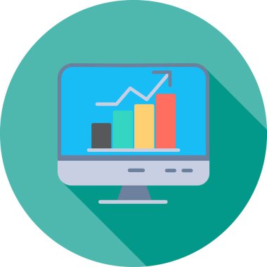 grafik vektör illüstrasyon tasarımı ile bilgisayar monitörü
