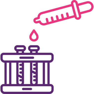 Aşı için bir damla pipeti olan bir şırınganın vektör çizimi.