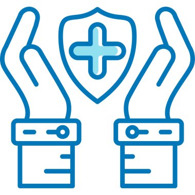 Hastane bakım ikonu ana hatları vektörü. tıbbi bakım