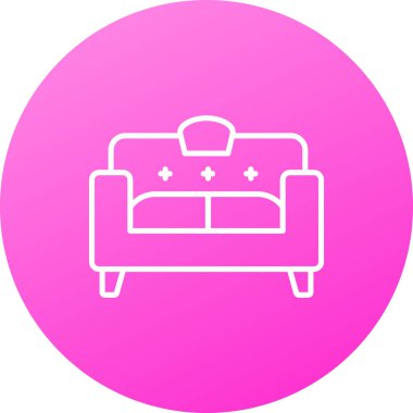 Moda Biçimli Kanepe Simgesi İzole Arkaplanı