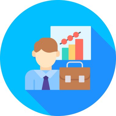 İş büyüme düz vektör simgesi