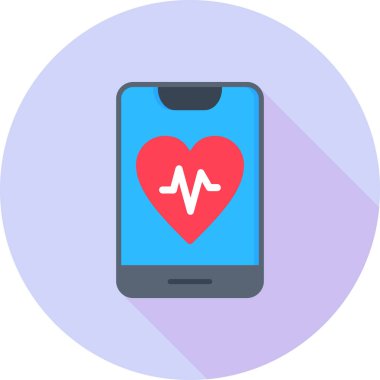 cep telefonu kalp simgesi düz stil