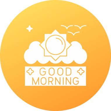 Günaydın ikon vektör illüstrasyon grafik tasarımı