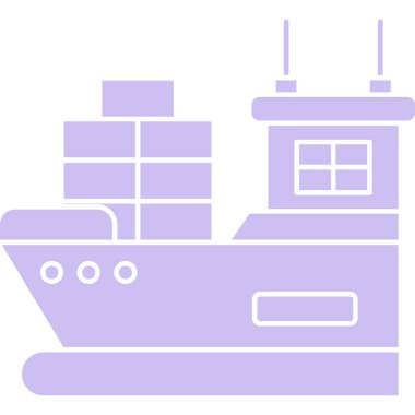 Gemi. Web simgesi basit illüstrasyon