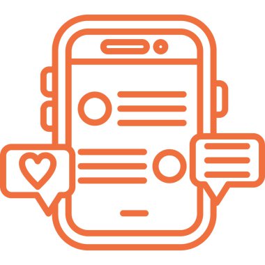 Cep telefonu. Web simgesi basit illüstrasyon