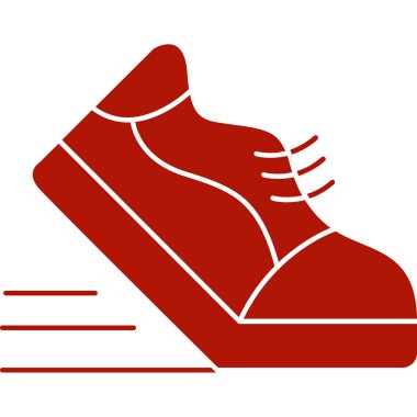 Bir çift kırmızı ve sarı ayakkabının vektör çizimi