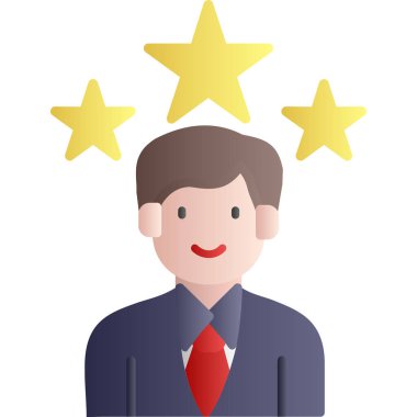 Yıldız vektör illüstrasyon tasarımına sahip iş adamı karakteri