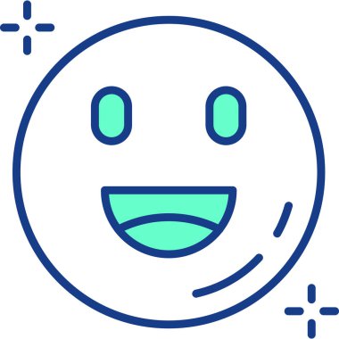 Mutlu gülümseme ikonu. özet mutlu gülümseme vektör rengi düz izole