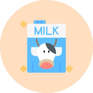 süt simgesi, vektör illüstrasyonu