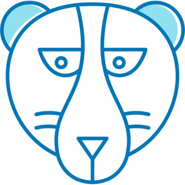 hayvan aslan memeli simgesi ana hatlarıyla doldurulmuş