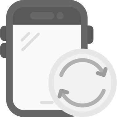 saat simgesine sahip cep telefonu, basit vektör illüstrasyonu