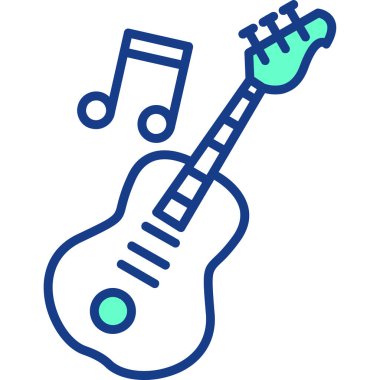 Gitar. Web simgesi basit illüstrasyon