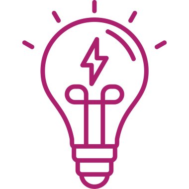 elektrik ampul vektör simgesi. İnce çizgi işareti. düz simge sembolü.