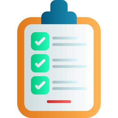 Kontrol listesi düz vektör simgesi