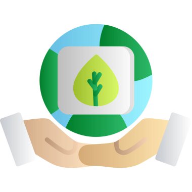 Ekoloji düz simgesi, vektör illüstrasyonu