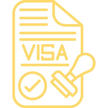 vize yassı simgesi, vektör, illüstrasyon