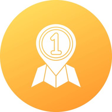 Madalya düz ikon vektör illüstrasyonu