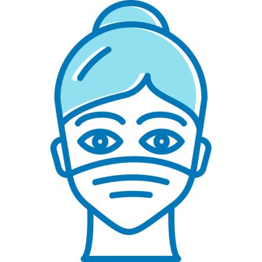 Tıbbi maskeli kadın vektör tasarımı