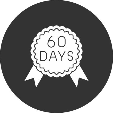 Beyaz arkaplanda 60. Gün simgesi izole edildi