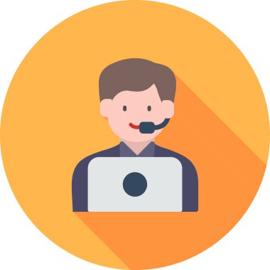 Çağrı merkezi operatör vektör simgesi